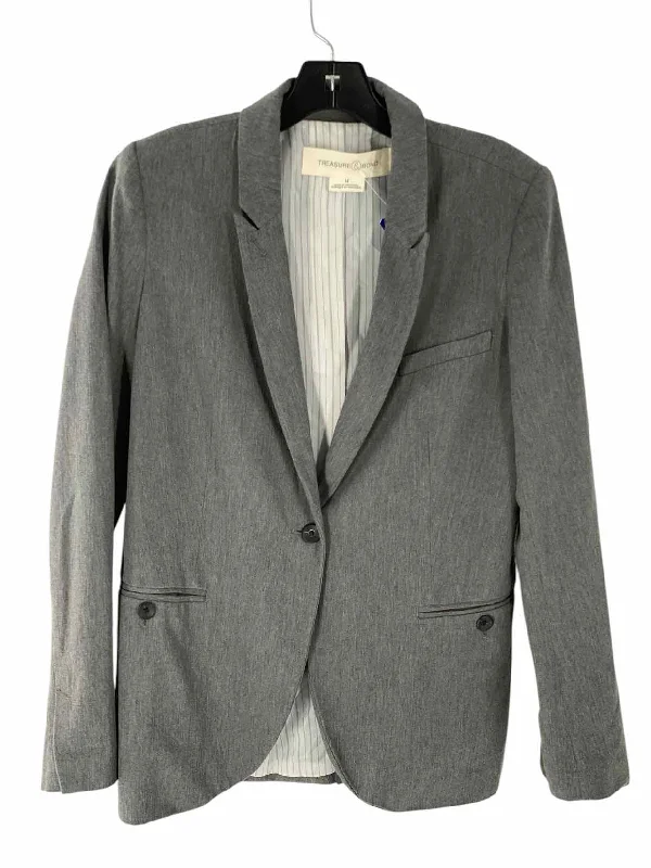 Treasure & Bond Size M Gray Blazer Women's Stripe Blazer