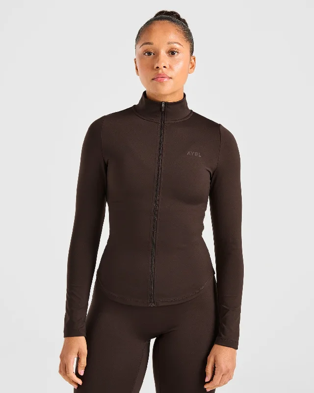 Sculpt Zip Jacket - Deep Cocoa Braun Mesh Jacket Canvas Jacket Denim Jacket