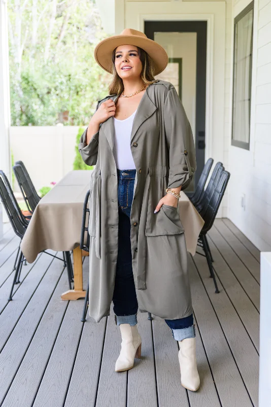 First Day of Fall Trench Coat Jacket Tailored Jacket Straight Jacket A-Line Jacket