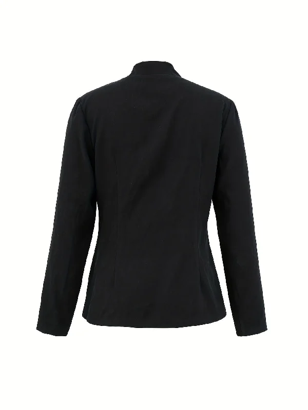 Open Front Long Sleeve Blazer Women's Elegant Suit