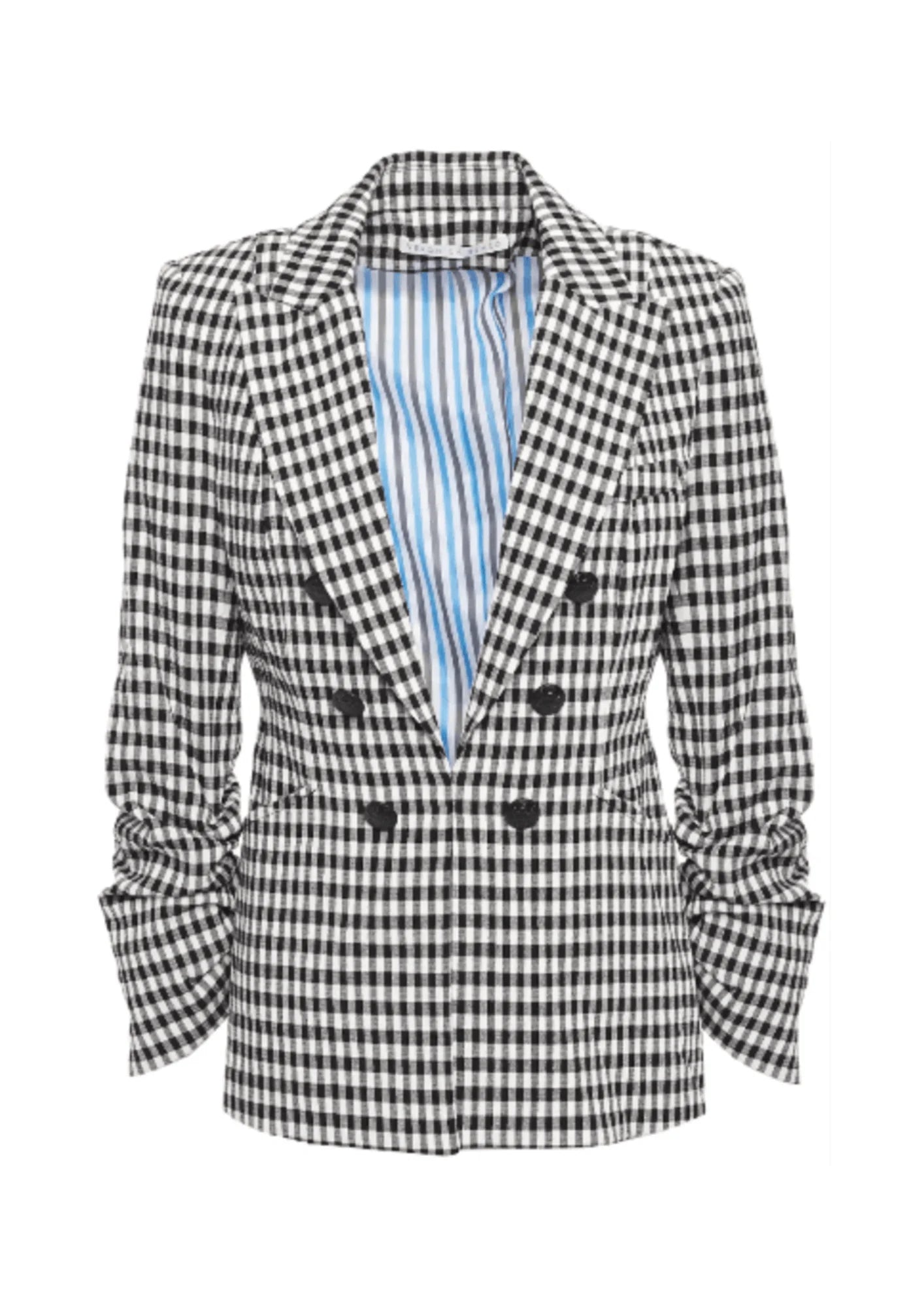 GINGHAM CHECKED-PATTERN BLAZER Women's Plaid Suit
