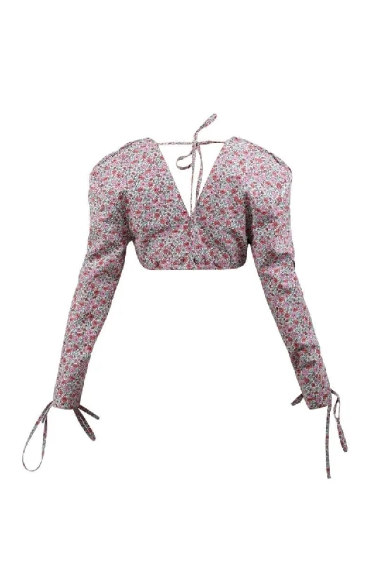 FLORAL CROPPED BLAZER Women's Custom Jacket
