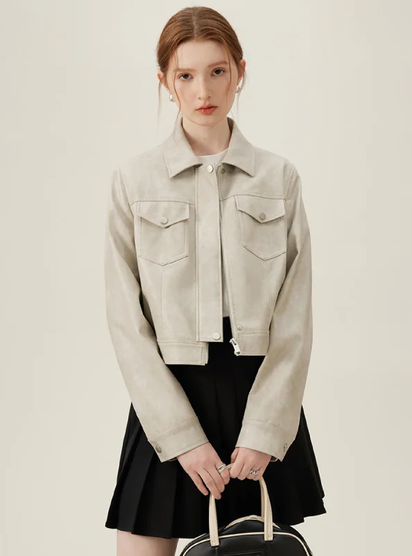 Crop Suede Jacket Mesh Jacket Canvas Jacket Denim Jacket
