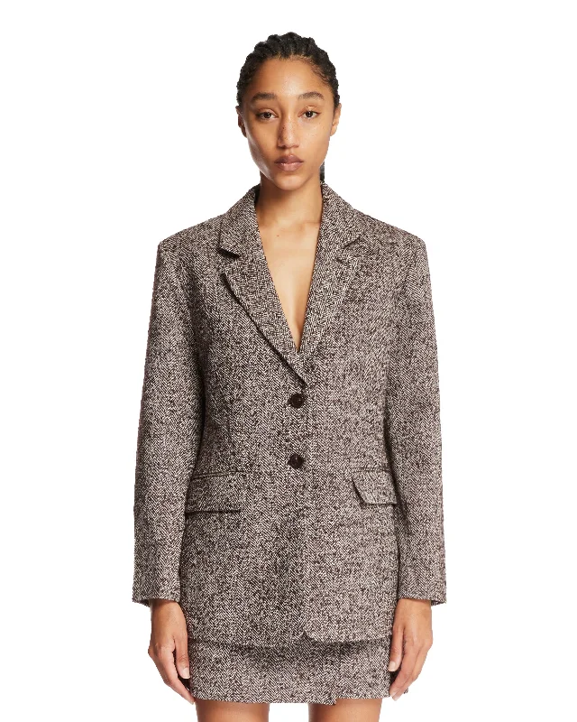 Blazer Emi Spigato Marrone Women's Warm Suit