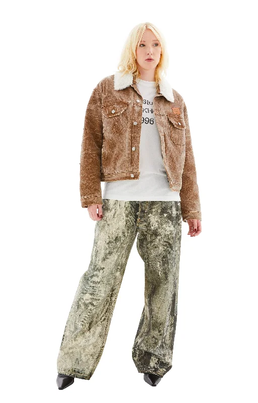 Padded Denim Jacket (Toffee Brown) Wool Jacket Cashmere Jacket Tweed Jacket