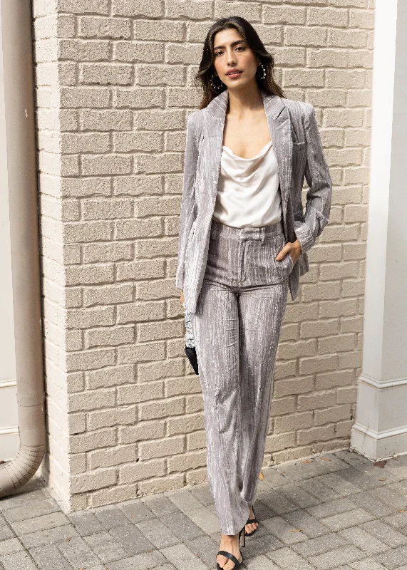 Steve Madden Imaaa Velvet Blazer - Silver ***FINAL SALE*** Women's Handmade Blazer