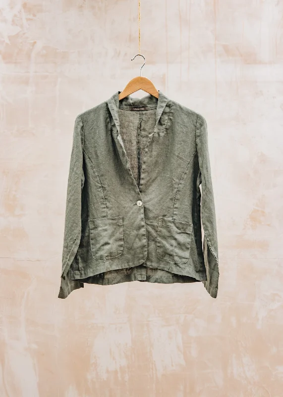 Solid Linen Blazer in Clay Women's Warm Suit