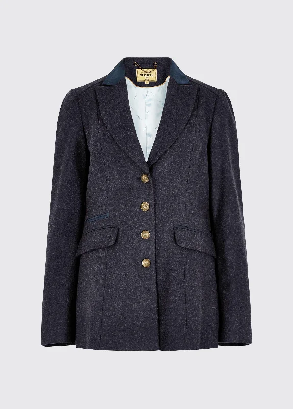 Rockberry Jacket - Navy Ribbed Jacket Pleated Jacket Ruffled Jacket