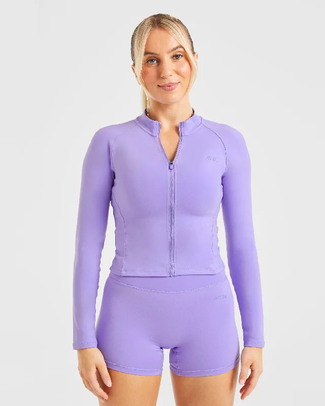 Staple Zip Jacket - Vibrant Violet Toggled Jacket Drawstring Jacket Belted Jacket