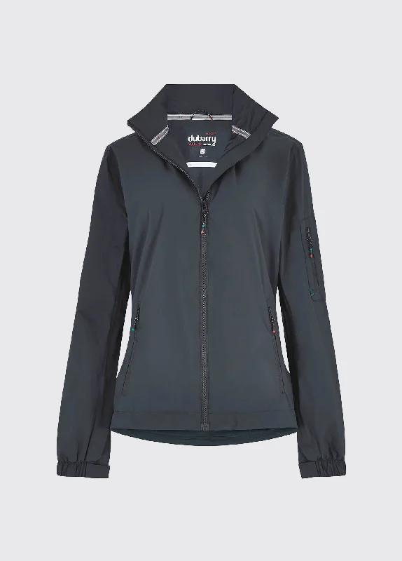 Livorno Women's Fleece-lined Crew Jacket - Graphite One-Shoulder Jacket Off-the-Shoulder Jacket Asymmetrical Jacket Livorno Women's Fleece-lined Crew Jacket - Graphite One-Shoulder Jacket Off-the-Shoulder Jacket Asymmetrical Jacket