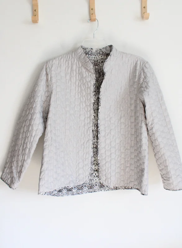 Gray Tan Quilted Lightweight Jacket | XL Herringbone Jacket Checkered Jacket Solid Jacket