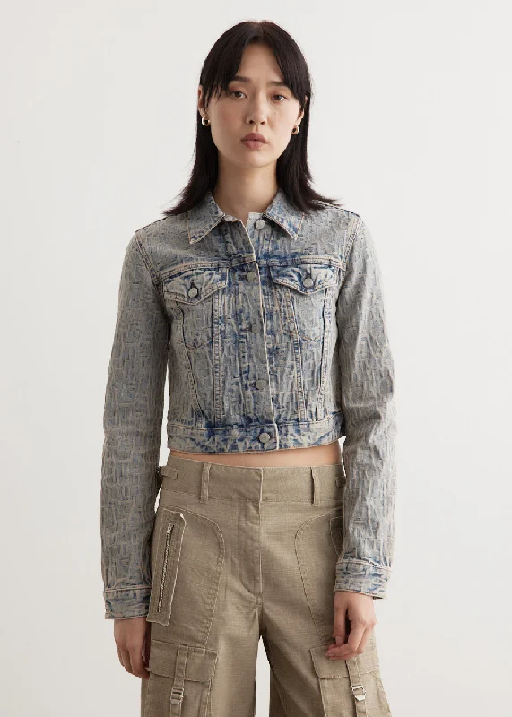 Rose Monogram Denim Jacket Wool Jacket Cashmere Jacket Tweed Jacket