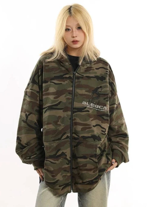 Oversized Camo Print Fleece Jacket Corduroy Jacket Velvet Jacket Brocade Jacket