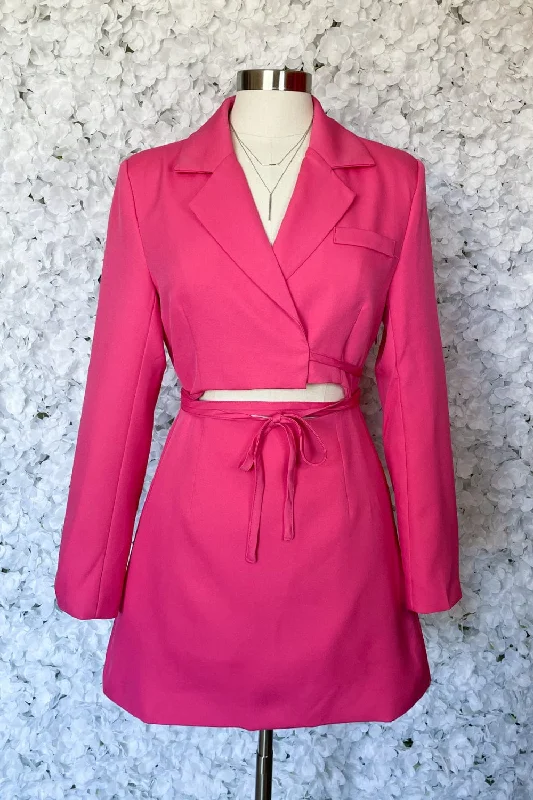 Sapphire Hot Pink Blazer Cut Out Dress Women's Brand Blazer