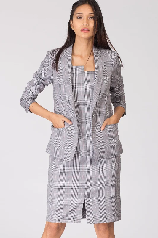 Glen Plaid Formal Blazer Women's Unique Blazer