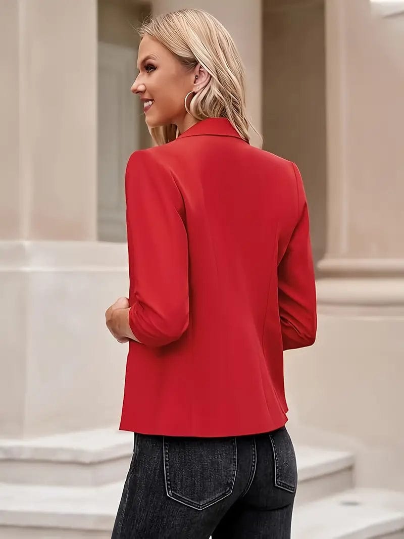 Versatile Red Blazer Summer Women's Jacket