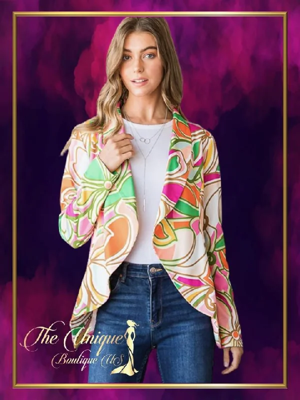 Multi-Colored Blazer Slimming Women's Blazer