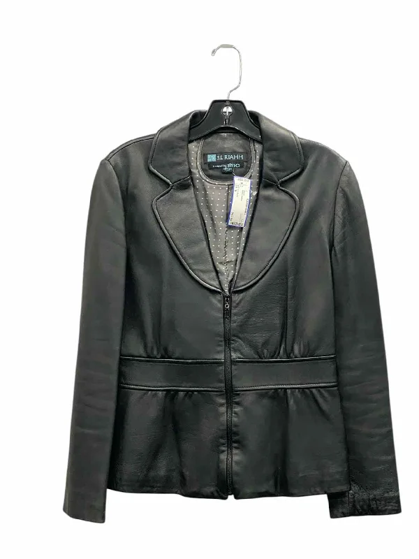 S.L Riahh Size S Black Leather Blazer Women's Business Blazer
