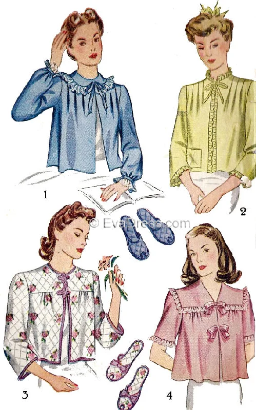 1943 Bed Jackets & Slippers, NL40-4756 Denim Jacket Leather Jacket Suede Jacket