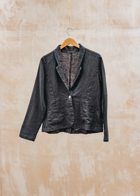 Solid Linen Blazer in Lights Out Winter Women's Blazer