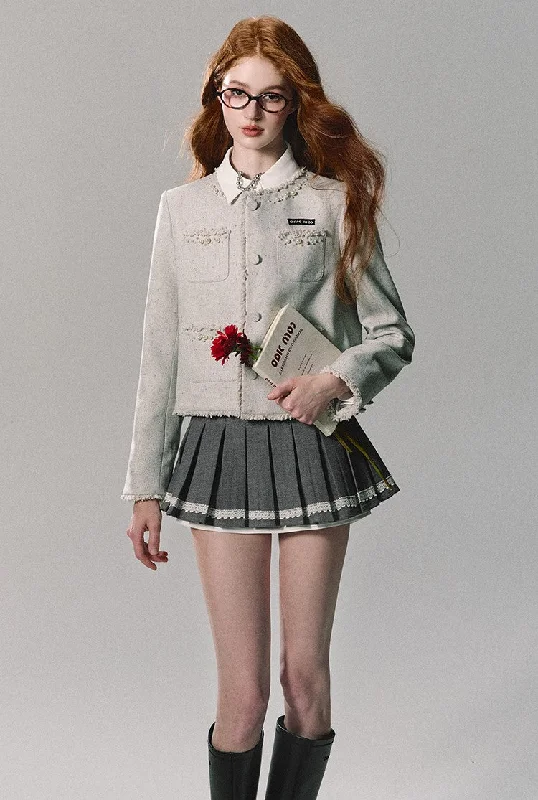 Pearl Tweed Jacket Plaid Jacket Tartan Jacket Houndstooth Jacket