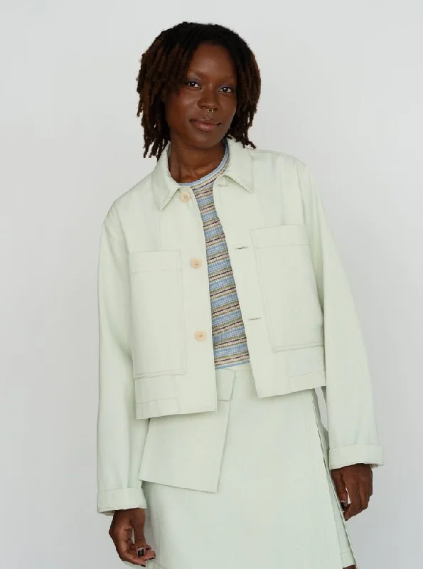Odeyalo Segreta Jacket - Pale Green (Online Exclusive) Appliqued Jacket Beaded Jacket Sequined Jacket Odeyalo Segreta Jacket - Pale Green (Online Exclusive) Appliqued Jacket Beaded Jacket Sequined Jacket