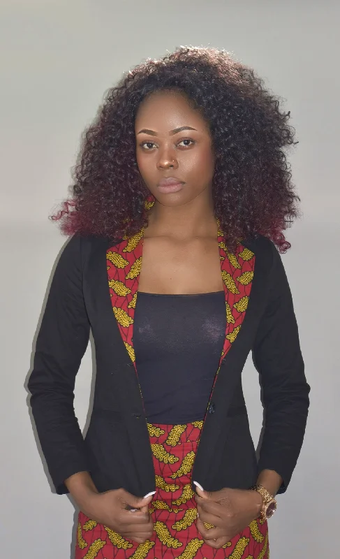 African Print Blazer Top- Esinu Women's Vintage Jacket