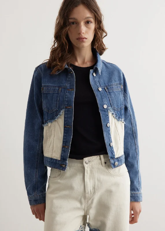 Fray Denim Jacket Knit Fabric Woven Fabric Fleece Fabric