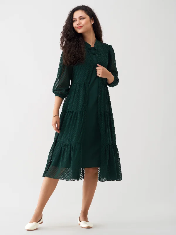 Gable Green Crepe Chiffon Swiss Dot Boat Neck Tunic Top with Jacket Trench Coat Raincoat Waterproof Jacket Gable Green Crepe Chiffon Swiss Dot Boat Neck Tunic Top with Jacket Trench Coat Raincoat Waterproof Jacket