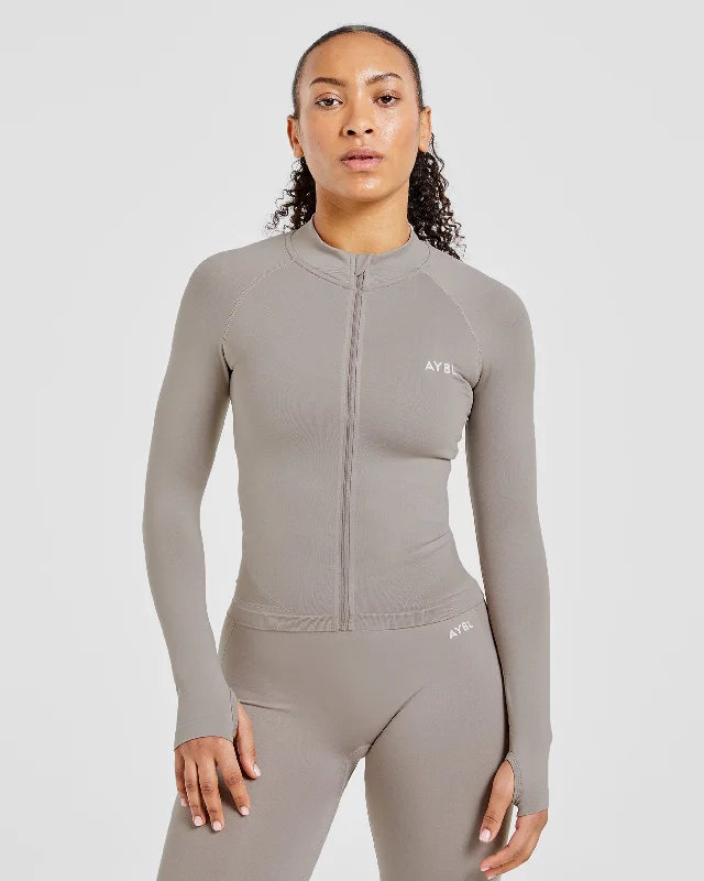 Empower Seamless Full Zip Jacket - Taupe Plaid Jacket Tartan Jacket Houndstooth Jacket Empower Seamless Full Zip Jacket - Taupe Plaid Jacket Tartan Jacket Houndstooth Jacket