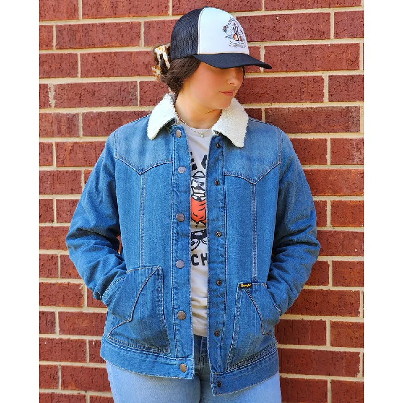 Wrangler Women's Sherpa Lined Denim Barn Jacket Anorak Shell Jacket Lightweight Jacket Wrangler Women's Sherpa Lined Denim Barn Jacket Anorak Shell Jacket Lightweight Jacket