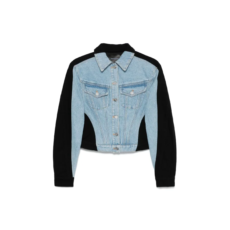 Bi-tone Denim Jacket (Tokyo Blue/Black) Fleece Jacket Down Jacket Feather Jacket