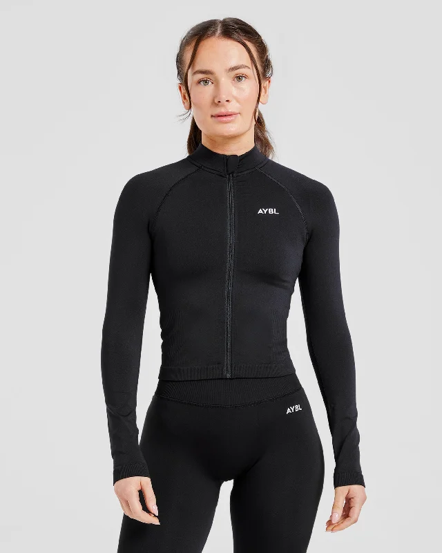Adapt Seamless Jacket - Schwarz Zippered Jacket Buttoned Jacket Snapped Jacket