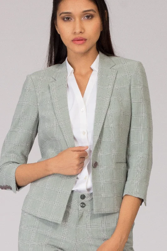 Herringbone Check Semi Formal Blazer Women's Fashion Blazer