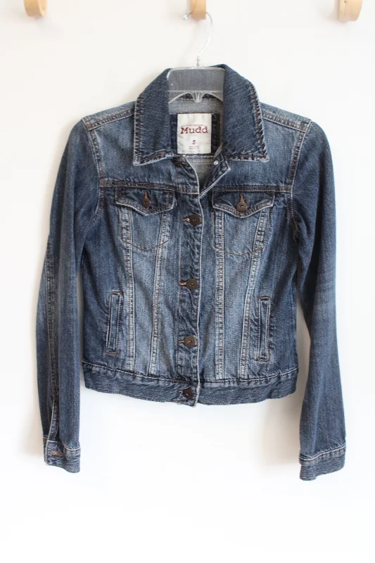 Mudd Dark Wash Denim Jacket | S Toggled Jacket Drawstring Jacket Belted Jacket