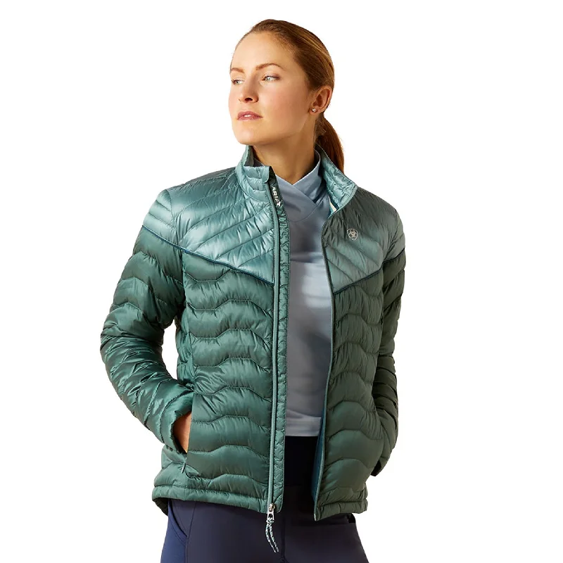 Ariat Women's Arctic Silver Ideal Down Jacket Satin Fabric Silk Fabric Chiffon Fabric