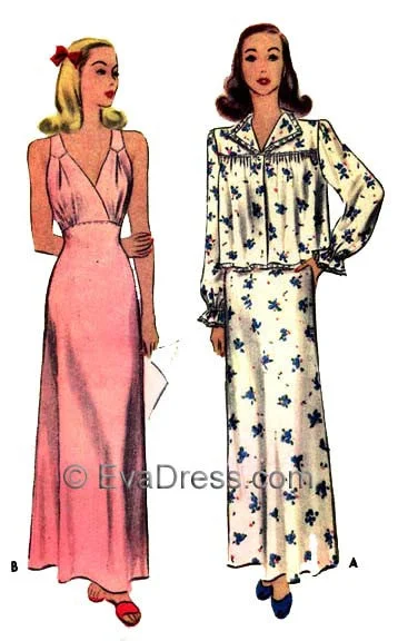 1943 Nightgown & Jacket, NL40-5441 Wool Jacket Cashmere Jacket Tweed Jacket