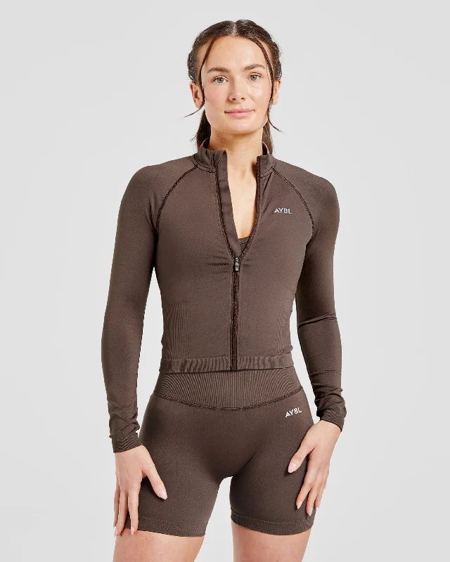 Adapt Seamless Jacket - Braun Print Jacket Jacquard Jacket Embroidered Jacket