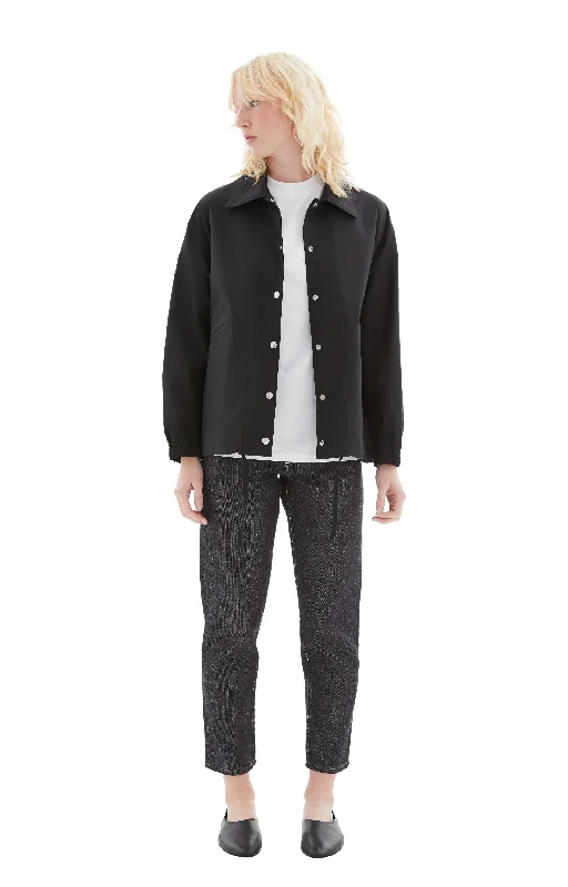 Logo Blouson Jacket (Black) Nylon Jacket Polyester Jacket Spandex Jacket