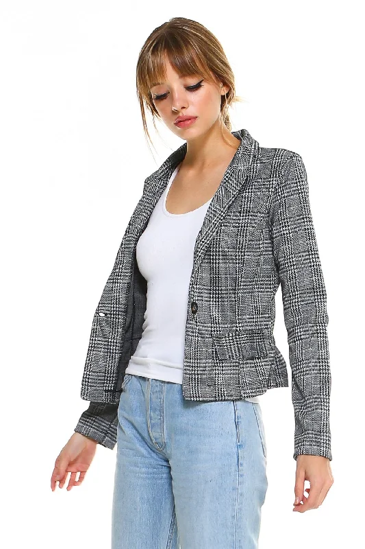 Point Plaid Blazer Women's Fashion Blazer