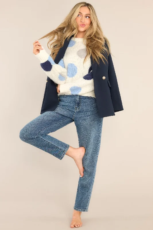 Before Dawn Navy Blue Blazer Silk Women's Blazer