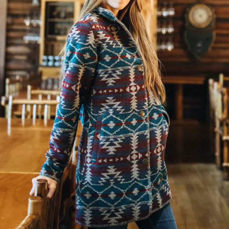 Outback Trading Women's Beet Aztec Long Moree Jacket Snapped Jacket Toggled Jacket Drawstring Jacket Outback Trading Women's Beet Aztec Long Moree Jacket Snapped Jacket Toggled Jacket Drawstring Jacket