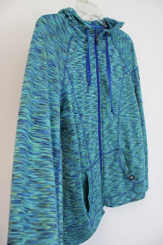 RBX Blue Green Athletic Jacket | L Fleece Jacket Down Jacket Feather Jacket