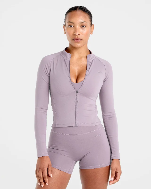 Staple Zip Jacket - Mauve Violet Wool Jacket Cashmere Jacket Tweed Jacket