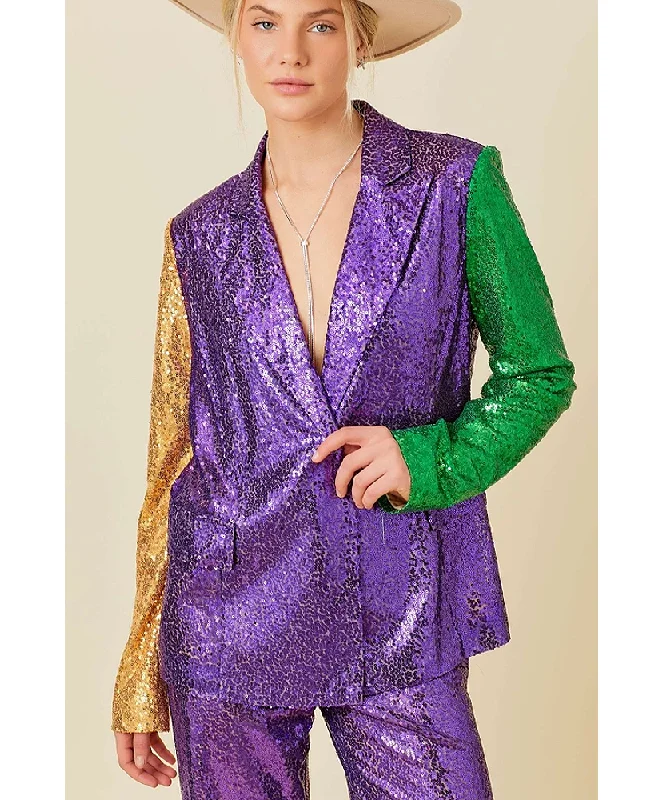Mardi Gras Sequin Blazer Women's Fashion Blazer