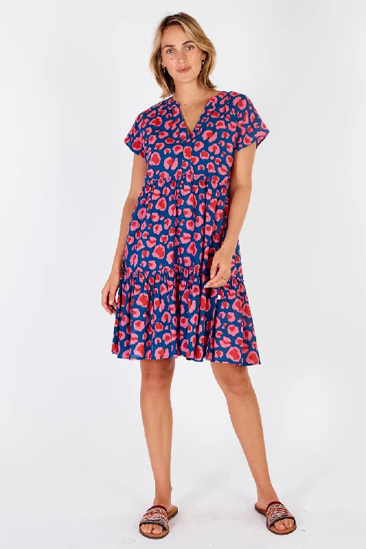 Ibisa - Seattle Tiered Dress - Navy