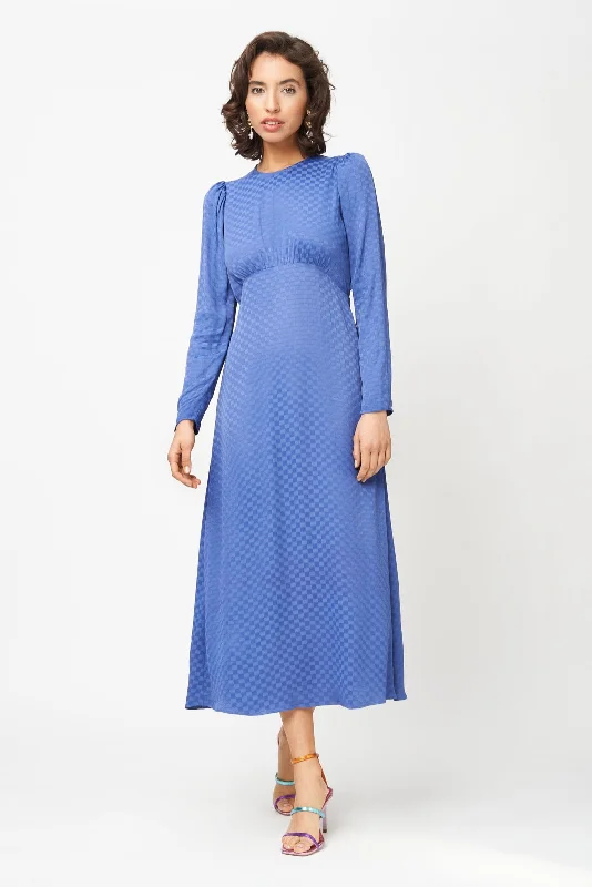 Tallulah Dress Purple Checkerboard