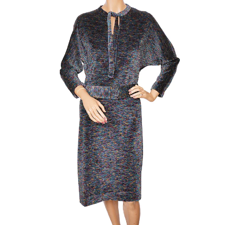Vintage Lanvin Paris Chenille Dress 1970s Size L