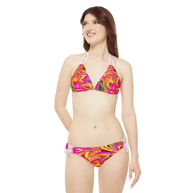 Daisy Carnival Strappy Bikini Bikini with bow knot, Feminine, Trendy, Chic