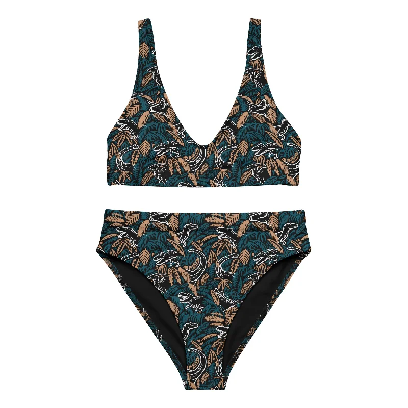Dino Jungle - Dinosaur Bikini Bikini set, Matching top and bottom, Trendy, Comfortable Dino Jungle - Dinosaur Bikini Bikini set, Matching top and bottom, Trendy, Comfortable